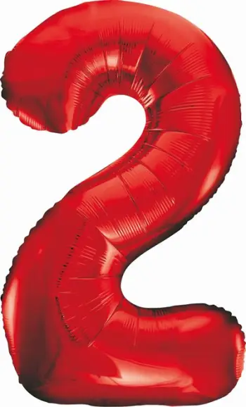 Balon folie Godan numri 2, 85 cm, e kuqe