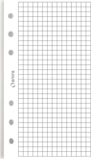 Insert për organizues Antra White Grid, 171x95mm, 20 fletë, i bardhë