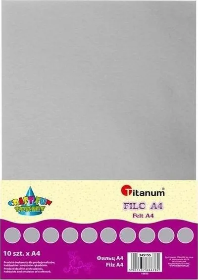 Fleta felt Titanum A4, set 10 copë, gri - 1