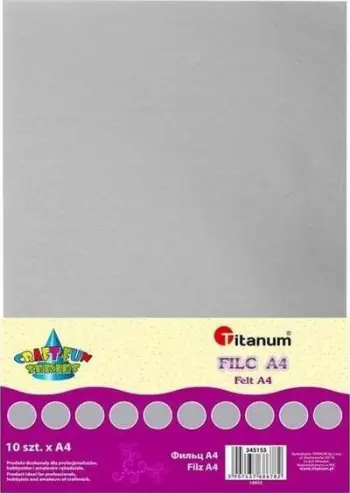 Fleta felt Titanum A4, set 10 copë, gri