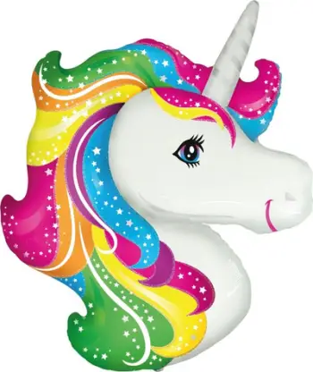 Balon folie Godan Unicorn Head, 61 cm, shumëngjyrësh