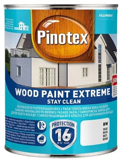 Bojë për dru Pinotex Woodpaint Extreme BW, e jashtme, 10L, e bardhë - 1