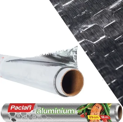 Fletë alumini Paclan Embossed, 18 m, 29 cm, argjendi - 1