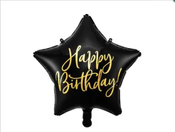 Balon folie yll Happy Birthday, 40cm, i zi