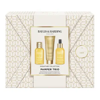 Set për trup Baylis & Harding Mandarin & Grapefruit, shkumë për vaskë 100 ml + sprej aromatik për trup 95 ml + losion trupi 50 ml