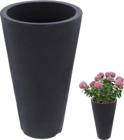 Vazo kopshti rezistente ndaj motit, imitim guri, 45cm, antracit - 1