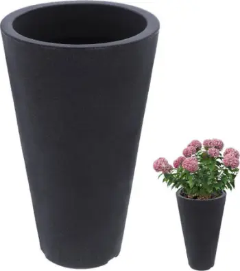 Vazo kopshti rezistente ndaj motit, imitim guri, 45cm, antracit