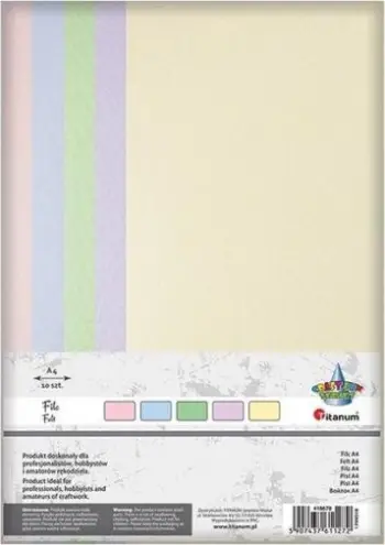 Fletë felt-i Titanum Color Mix A4, set 10 copë, shumëngjyrëshe