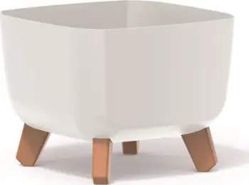 Vazo lulesh GRACIA SQUARE, 24cm, plastike, e bardhë
