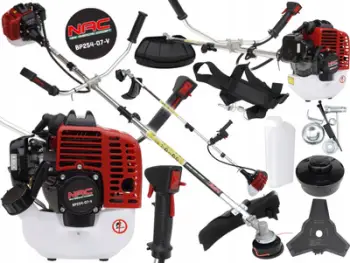 Trimmer me benzinë NAC BP254-07-V, motor 25.4 cm³, bosht i palosshëm, i kuq