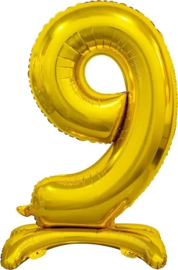 Balon me helium Godan B&amp;C Standing Number 9 BC-ASZ9, 74 cm, ngjyrë ari