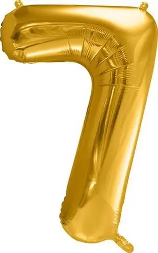 Balon metalik foli, numri 7, 86 cm, ari