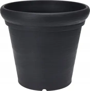 Vazo lulesh plastike, rezistente ndaj motit, me motive dekorative, e zezë