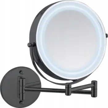 Pasqyrë muri me LED WENKO Power Loc Lumi Black, zmadhim 5x, e zezë
