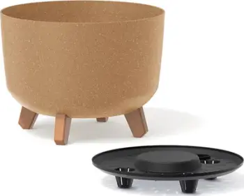 Vazo lulesh Prosperplast Gracia Standard Eco Wood DGRL400W, plastike, pamje dru natyral, e kafe
