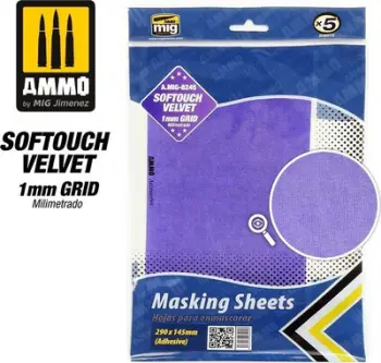 Fletë maskuese AMMO by Mig AMM8245, Softouch Velvet, rrjetë 1mm, 290 x 145mm