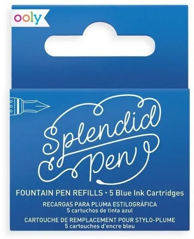 Rimbushje stilolapsi Ooly Splendid Fountain Pen, bojë blu, set 5 copë - 1