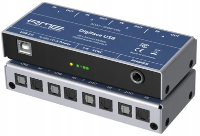 Interfejs audio RME Digiface USB, 66 kanale, ADAT në USB, argjendtë - 1