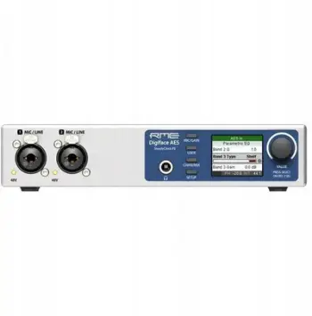 Interfejs audio RME Digiface AES, 14 kanale hyrje, 16 dalje, i zi
