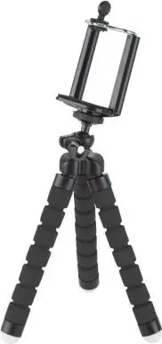 Tripod për telefon dhe kamera Kruger&amp;Matz KM1366, këmbë fleksibël, kokë 3D, i zi