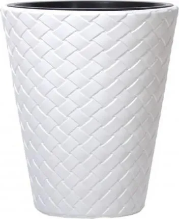 Vazo plastike Conforama Matuba Pot, 14L, me rezervuar uji, e bardhë - 1