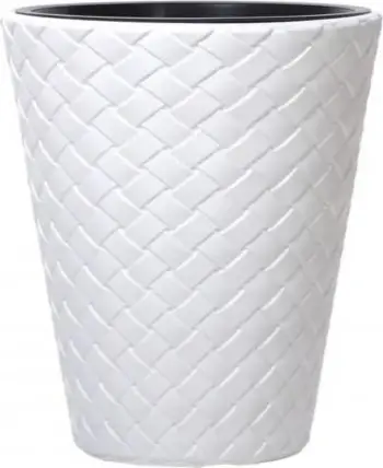 Vazo plastike Conforama Matuba Pot, 14L, me rezervuar uji, e bardhë
