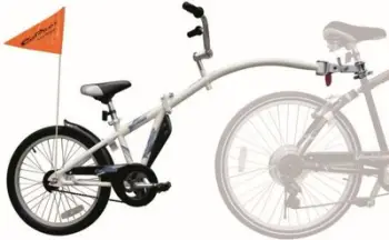 Rimorkio biçiklete për fëmijë WeeRide Co Pilot Tagalong, deri 35 kg, për moshën 4 9 vjeç, e bardhë