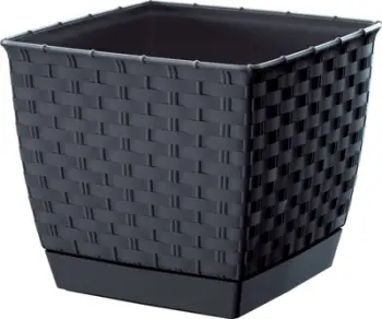 Vazo plastike Kraftika Ratolla Square, 16.5x16.5 cm, antracit