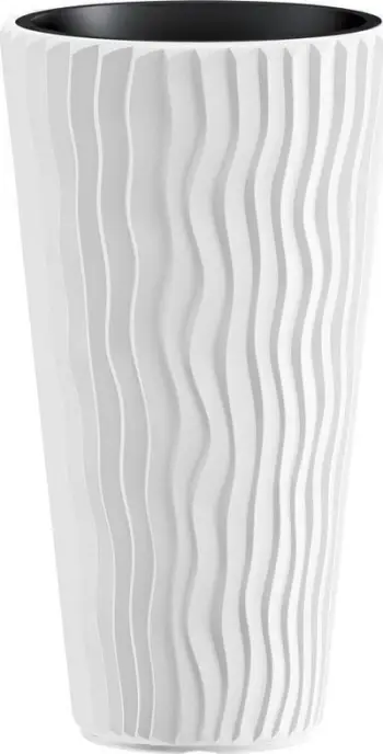 Vazo plastike Desert Sand Narrow me insert, 29.7 cm, e bardhë