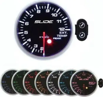 Ora matëse Sliding Clock PK-SC, 52mm, temperaturë marrjeje ajri, e zezë