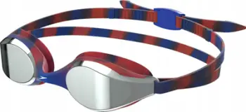 Syze noti Speedo Junior Hyper Flyer Mirror, për fëmijë, lente të pasqyruara, blu e kuqe gri