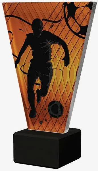 Trofe futbolli Detail FOOTBALL PLAYER, xham monokrom 10mm, bazament mermeri, 22.5cm