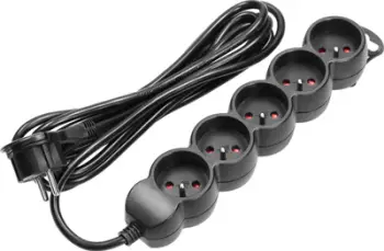 Zgjatues elektrik Vorel, 5 dalje, 3m, i zi