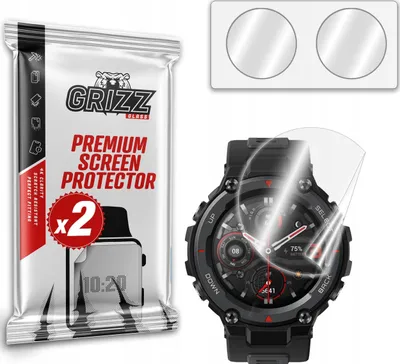 Fletë mbrojtëse ekrani GrizzProtector Ceramic për Amazfit T-Rex Pro, set 2 copë, transparente - 1