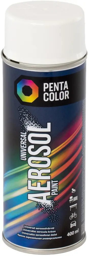 Bojë sprej Pentacolor AER PENTA, me shkëlqim, 400ml, e bardhë R-9010