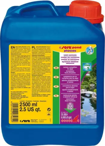 Solucion për pellg kopshti Sera Pond Phosvec, 2500 ml, kundër algave