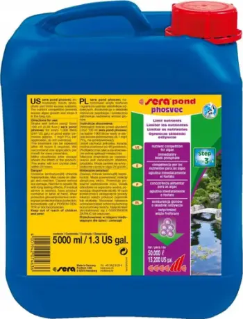 Solucion për pellgje Sera Pond Phosvec, 5000 ml, redukton fosfatet