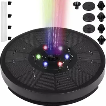 Shatërvan kopshti solar Gardlov 23227, LED RGB, 7 gryka, i zi