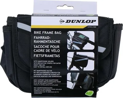 Çantë kornize biçiklete Dunlop, me xhep për telefon, e zezë - 2
