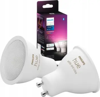 Llambë smart Philips Hue White and Color Ambiance GU10, 4.2W, spot, e bardhë