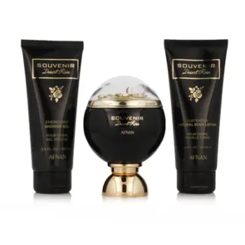 Eau de Parfum Afnan Souvenir Desert Rose, 100 ml + xhel dushi 100 ml + losion trupi 100 ml