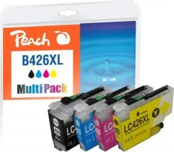 Kartutxhe boje Peach PI500-395, set 4 copë XL, kompatibël me Brother LC-426, me ngjyra