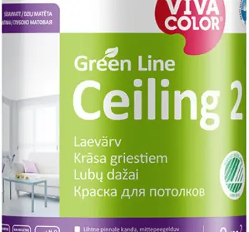 Bojë tavani Viva Color Green Line Ceiling Paint 2 A, 0.9L, e bardhë