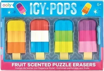 Goma aromatike OOLY Icy Pops, set 4 copë, shumëngjyrëshe - 1