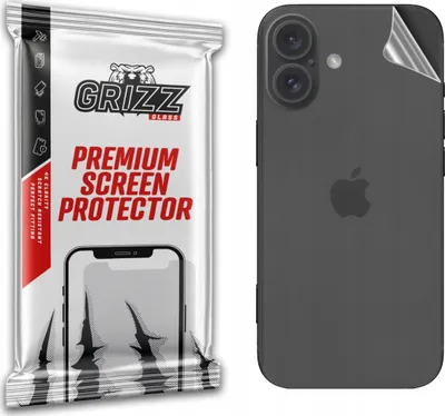 Fletë mbrojtëse për pjesën e pasme Grizz SatinSkin për iPhone 16 Plus, transparente - 1