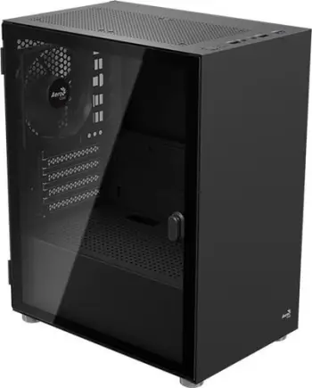Kasa PC Aerocool CS-111-G-BK-v1 Mini Tower, xham i temperuar, e zezë