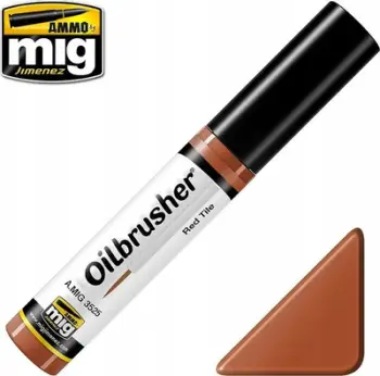Bojë vaji për modelizëm Ammo by Mig Oilbrusher Red Tile, 10ml, e kuqërremtë