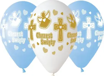 Balona Godan Premium Boy's Christening, 33 cm, set 5 copë, të bardha dhe blu
