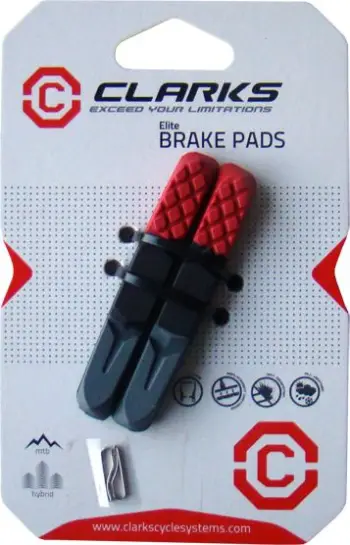 Goma freni Clarks CPS501 MTB V-brake, 70mm, kushte të thata dhe të lagështa, kuqe e zezë gri