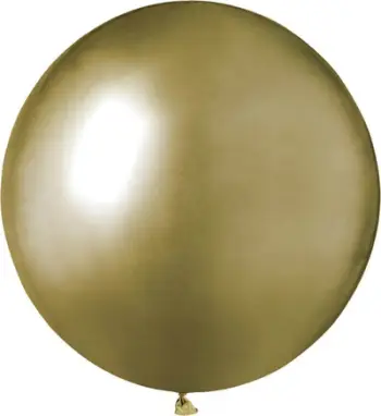 Balona lateksi biodegraduese Unique Party, 48cm, set 25 copë, ngjyrë ari me shkëlqim